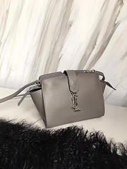YSL Toy Cabas Crossbody Leather Bag Gray 4842 16cm  - 2