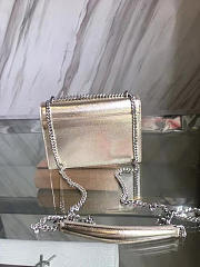 YSL SUNSET Chain Wallet Crinkled Metallic Gold 4854 17cm  - 3