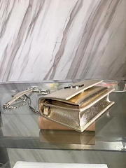 YSL SUNSET Chain Wallet Crinkled Metallic Gold 4854 17cm  - 2