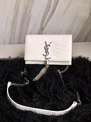 YSL MONOGRAM KATE BAG WITH LEATHER TASSEL White 4993 19cm - 6