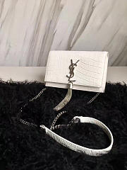 YSL MONOGRAM KATE BAG WITH LEATHER TASSEL White 4993 19cm - 5