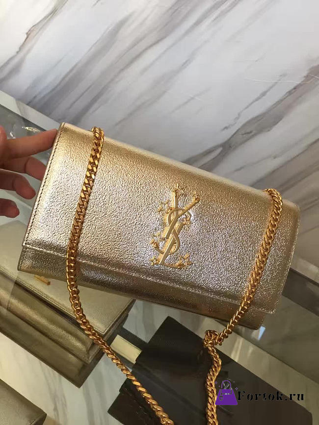 YSL MONOGRAM KATE STAR Gold Metallic 5002 24cm  - 1