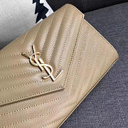 YSL ENVELOPE Gold Chian Wallet Apricot 5100 22cm - 4