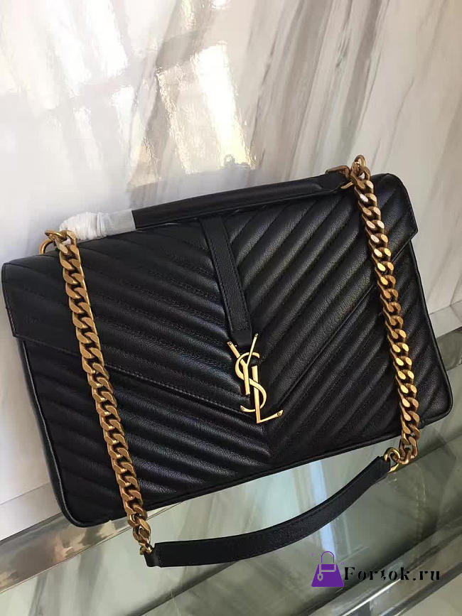 YSL MONOGRAM College Black Hardware Gold 5104 32cm - 1