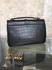 YSL MONOGRAM Colloge in Embossed Crocodile Shiny Black 5106 32cm - 4