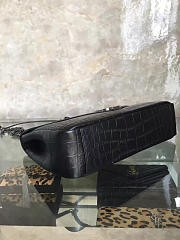 YSL MONOGRAM Colloge in Embossed Crocodile Shiny Black 5106 32cm - 2