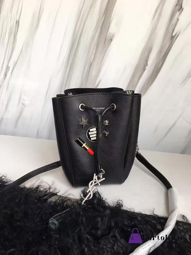 YSL Pattern Leather Bucket Bag 5143 16cm - 1