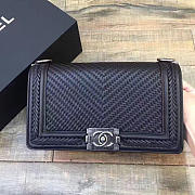 Chanel Braided Calfskin Boy Bag Black A67086 25cm - 1