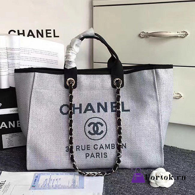 Chanel Shopping Bag Grey A68046 38cm - 1