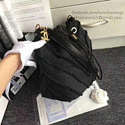 Chanel Canvas Patchwork Drawstring Bag Black A93727 26cm - 4