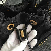 Chanel Canvas Patchwork Drawstring Bag Black A93727 26cm - 6
