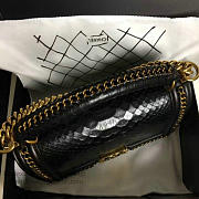 Chanel Snake Embossed Boy Bag TopHandle Black Gold A14041 25cm - 5