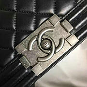 Chanel Medium Caviar Quilted Lambskin Boy Bag Black A13043 25cm - 6