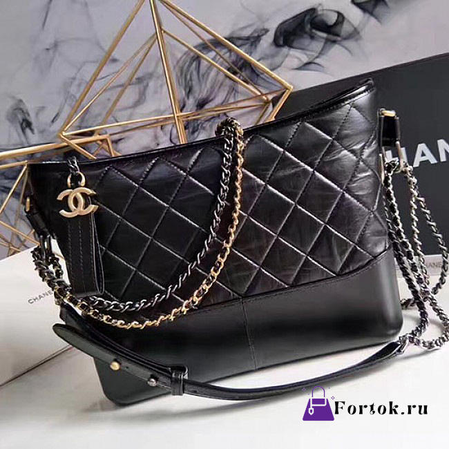 CHANEL'S GABRIELLE large Hobo Bag Black A93824 28cm - 1