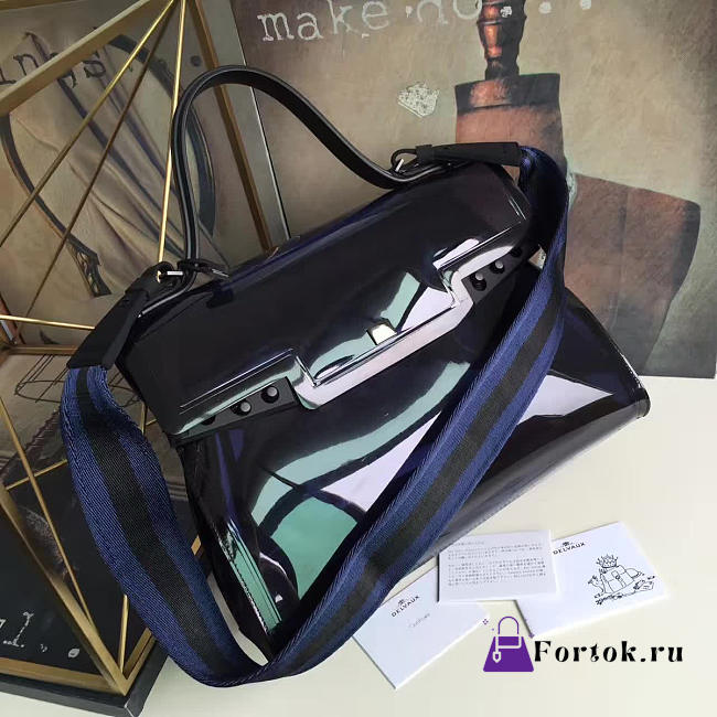 Delvaux PVC Tempete Dark Night Satchel 32cm - 1