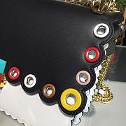 Fendi Kani Handbag Black and White 2015 25cm - 3
