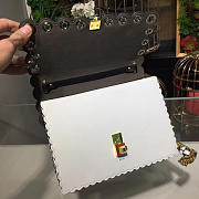 Fendi Kani Handbag Black and White 2015 25cm - 5