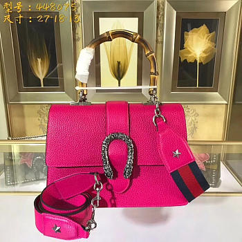 Gucci Dionysus medium top handle bag rose red leather 27cm