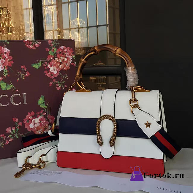 Gucci Dionysus Leather Top Handle Satchel white - 1