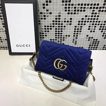 Gucci GG Leather WOC Navy 2575 20cm