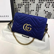 Gucci GG Leather WOC Navy 2575 20cm - 5