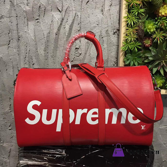 Louis Vuitton Supreme Keepall 45 Red 3790 - 1