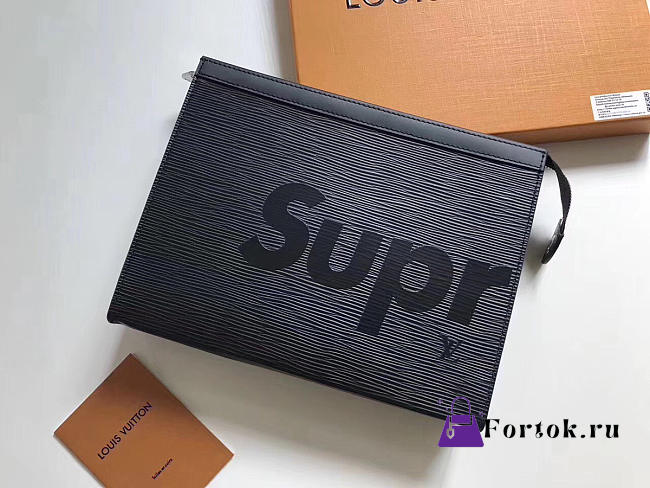 Louis Vuitton Supreme Clutch Black Bag M41366 26cm - 1