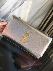 YSL MONOGRAM KATE Star Gold Crinkled Metallic Silver 4756 24cm  - 5