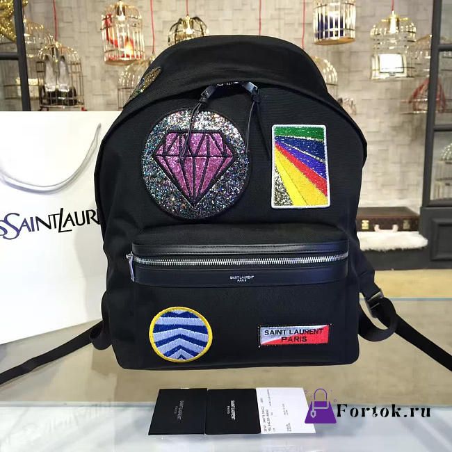 YSL Monogram Backpack Diamonds Black 4792 40cm  - 1