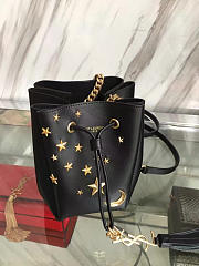 YSL Moon & Star Blk Leather Bucket 4813 16.5cm - 5