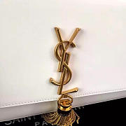 YSL MONOGRAM KATE BAG WITH LEATHER TASSEL White 4988 24cm  - 2