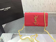 YSL MONOGRAM KATE GRAIN DE POUDRE EMBOSSED Red 4990 17cm  - 1