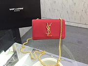 YSL MONOGRAM KATE GRAIN DE POUDRE EMBOSSED Red 4990 17cm  - 5