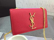 YSL MONOGRAM KATE GRAIN DE POUDRE EMBOSSED Red 4990 17cm  - 4