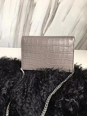 YSL MONOGRAM KATE Tassel Crocodile Silver 4992 19cm  - 4