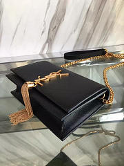 YSL MONOGRAM KATE Gold Tassel in Grain De Poudre Embossed Black 5052 19cm - 3