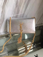 YSL KATE Chain Wallet Tassel Crinkled Metallic 5055 24cm - 5