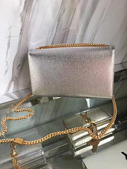 YSL KATE Chain Wallet Tassel Crinkled Metallic 5055 24cm - 4