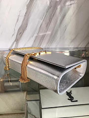 YSL KATE Chain Wallet Tassel Crinkled Metallic 5055 24cm - 3