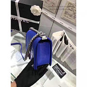 Chanel Quilted Lambskin Medium Boy Bag Blue A67086 25cm - 2