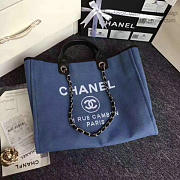 Chanel Shopping Bag Blue A68046 34cm - 5