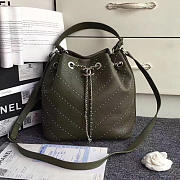 Chanel Calfskin Bucket Bag Green A93598 27cm - 1