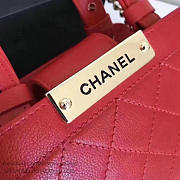 Chanel Small Label Click leather Shopping Bag Red A93731 20cm - 3