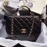 Chanel Caviar Quilted Lambskin Flap with Top Handle Black A93752 25cm - 3