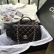 Chanel Caviar Quilted Lambskin Flap with Top Handle Black A93752 25cm - 4