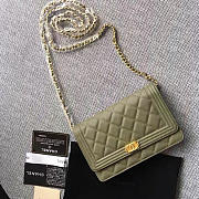 Chanel Caviar WOC Chain Boy Bag Wallet Green A80287 19cm  - 1