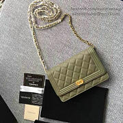 Chanel Caviar WOC Chain Boy Bag Wallet Green A80287 19cm  - 5