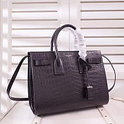 YSL Classic Sac-De-Jour Small in Embossed Crocodile Shiny Black 32cm - 1