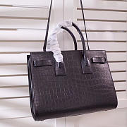 YSL Classic Sac-De-Jour Small in Embossed Crocodile Shiny Black 32cm - 3