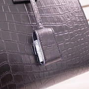 YSL Classic Sac-De-Jour Small in Embossed Crocodile Shiny Black 32cm - 4